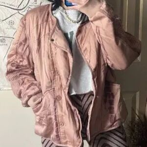 Anthropologie Pink Bomber Jacket